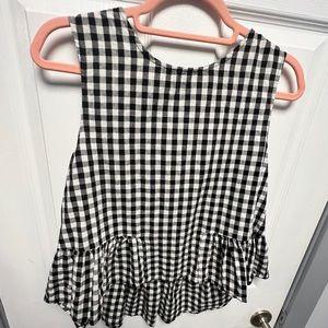 Ruffle gingham blouse